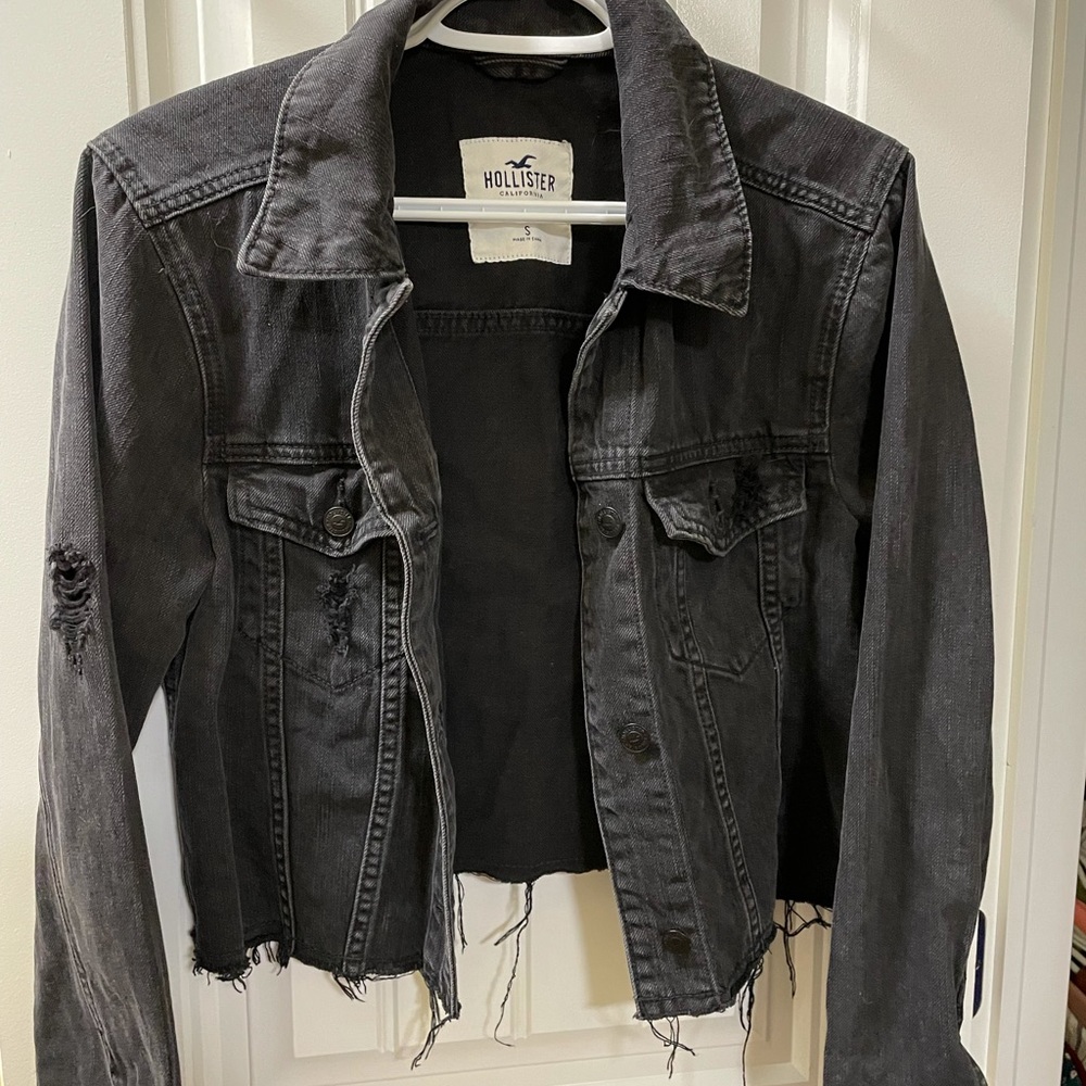 Hollister ripped jean jacket